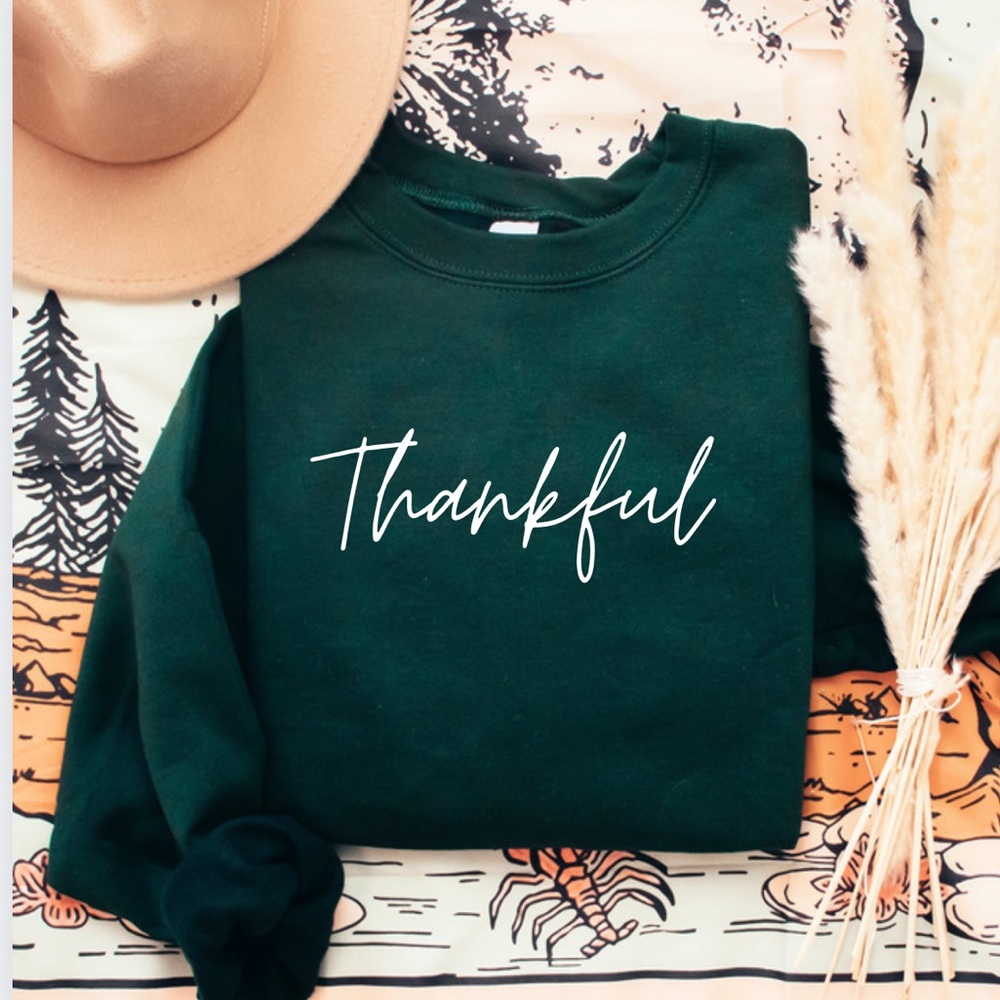 NEW Thankful graphic Sweatshirt S-5X - Picture 2 of 5
